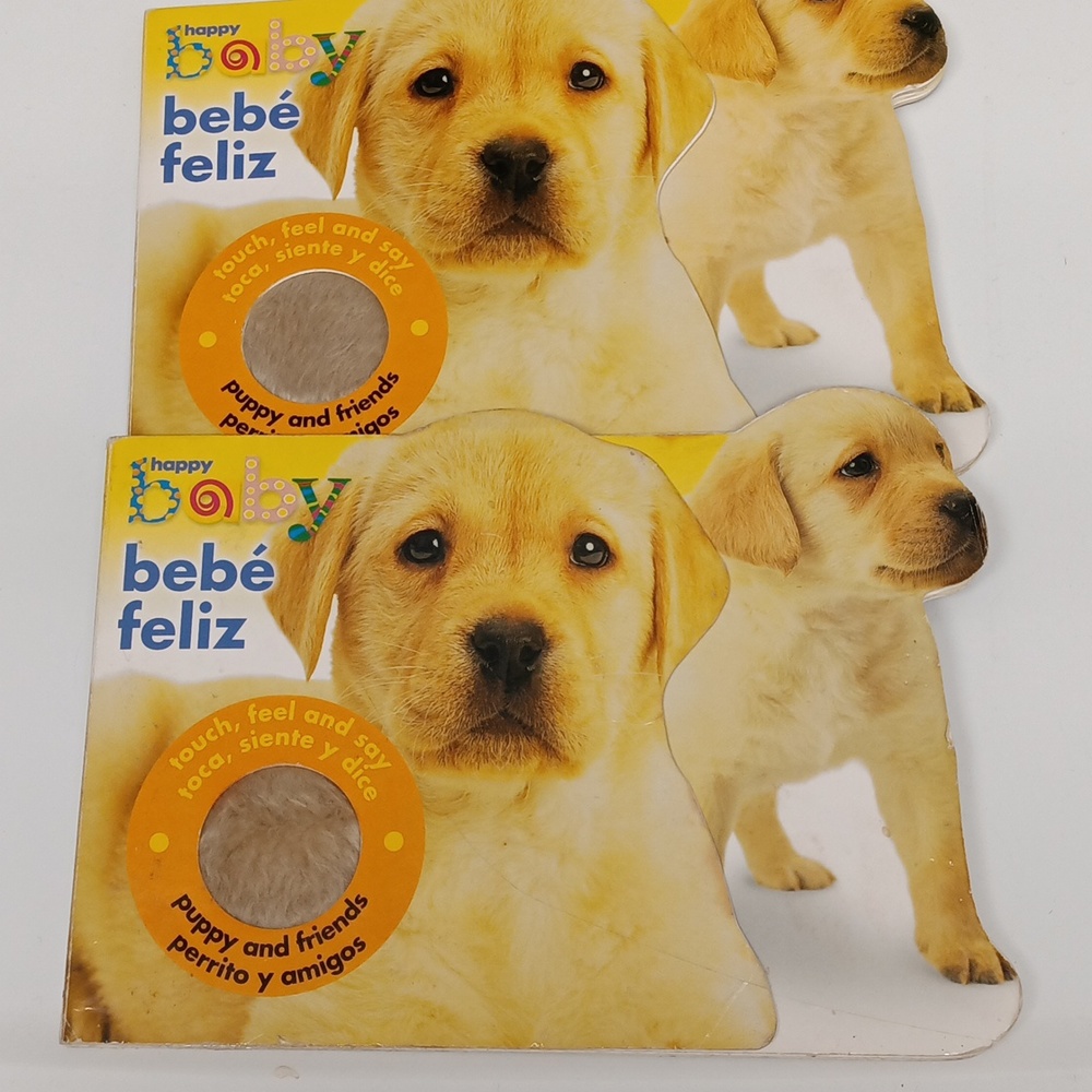 Happy Baby Touch puppy and friends book in English and Spanish